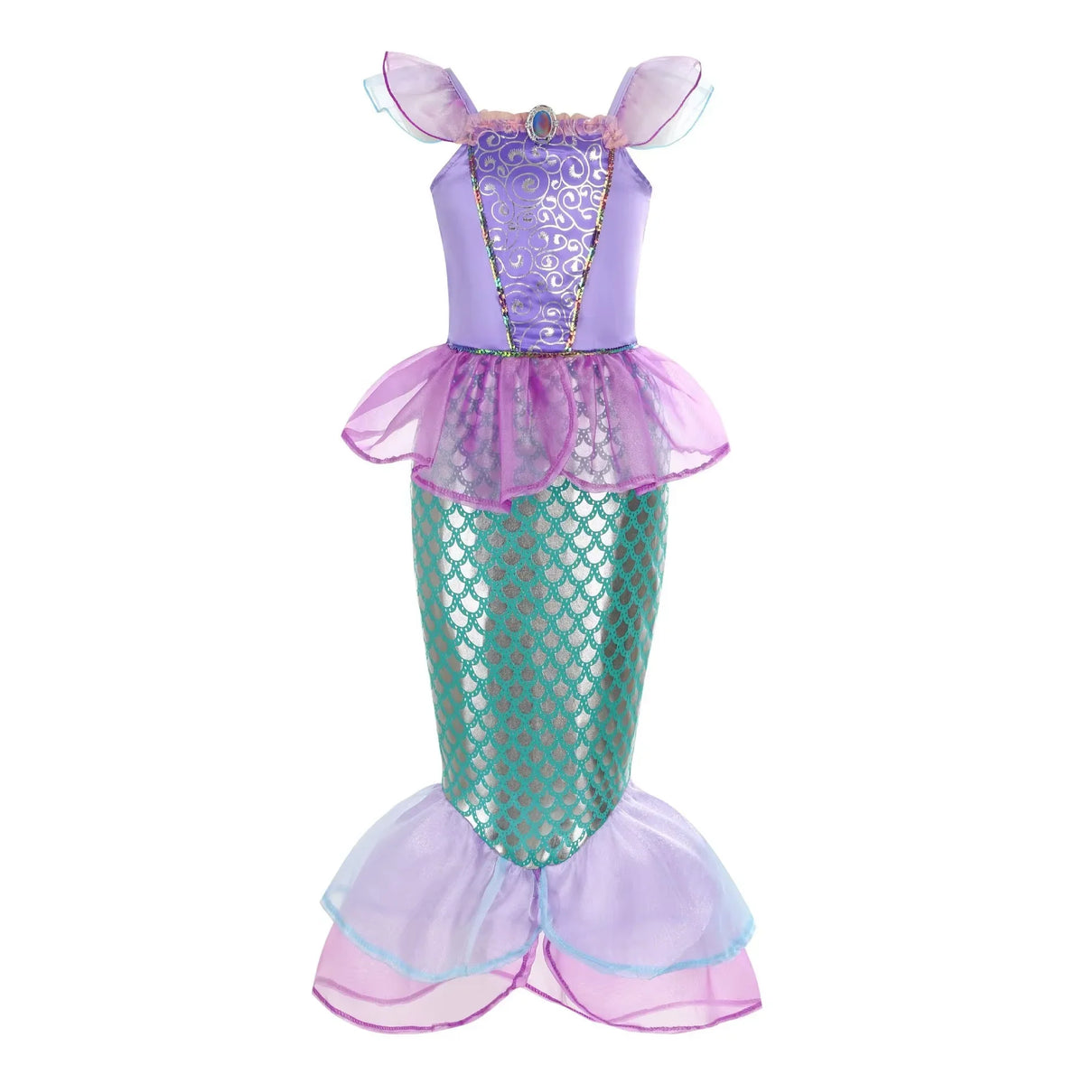 Undersea Sparkle princess costume for girls, back view – Magic Tree Kids