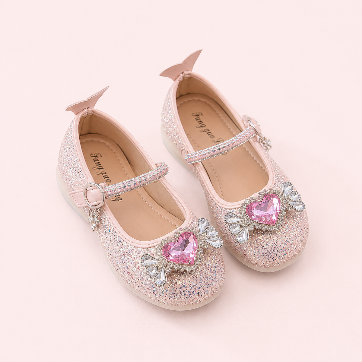 Crystal Heart Princess Shoes