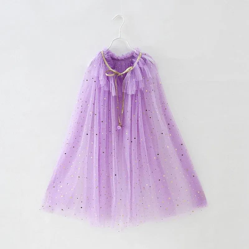 Glitter Star Princess Cape for Girls