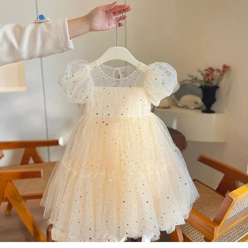 Champagne Stardust Tulle Dress