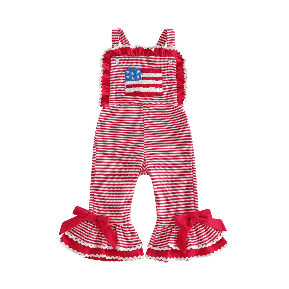Little Patriot Ruffle Bell Romper