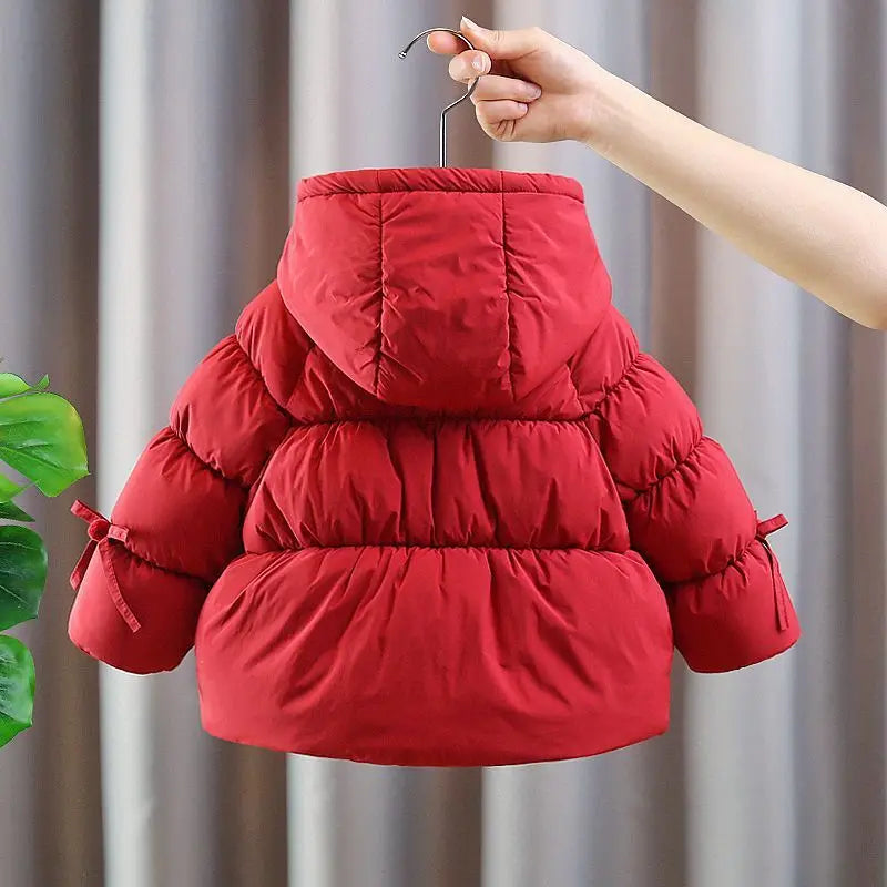 Cherry Bow Puff Coat