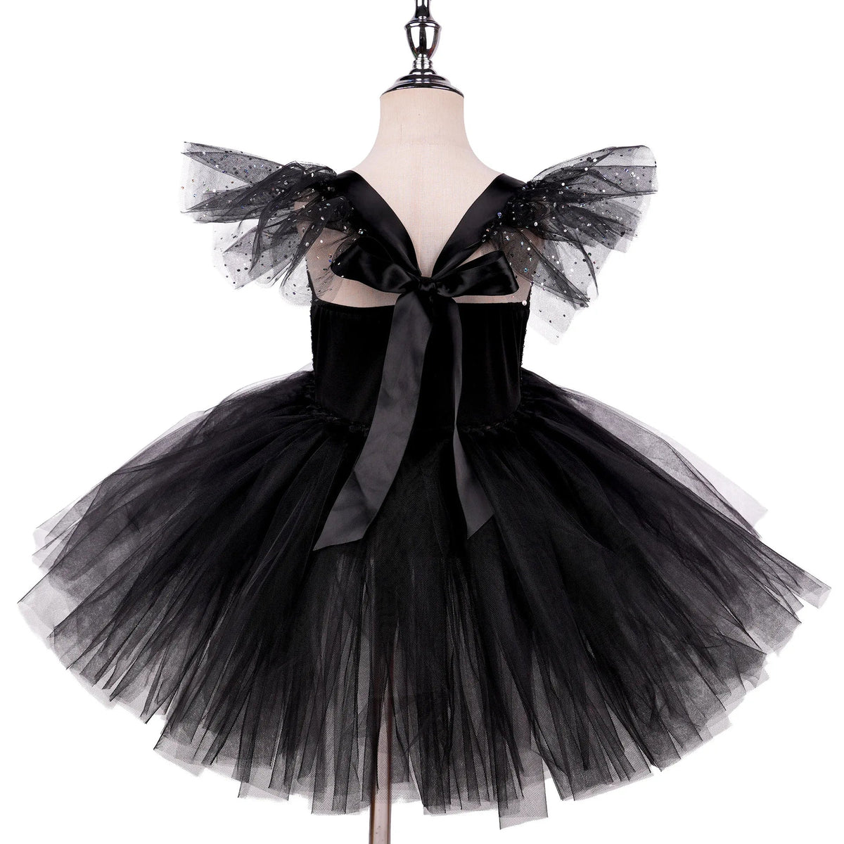 Girls Black & White Villain Costume