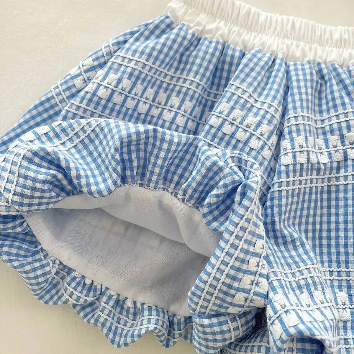 Blue Garden – Light Blue Gingham Girls Set