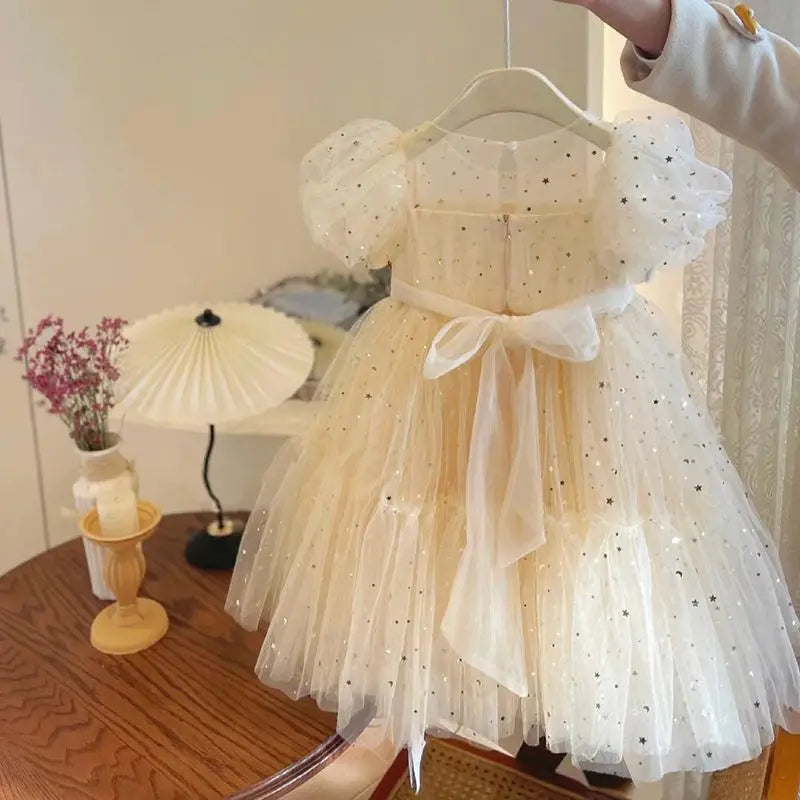 Champagne Stardust Tulle Dress