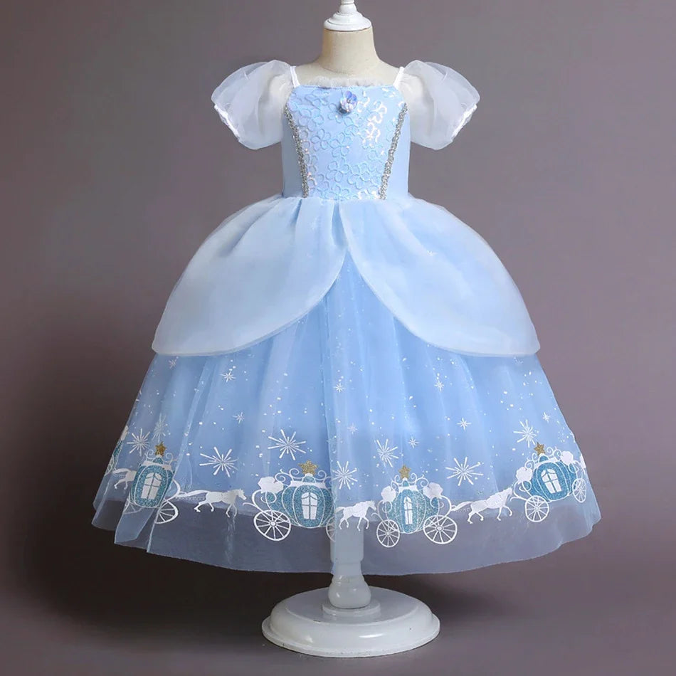 Blue Dream Princess Costume for girls, front view – Magic Tree Kids