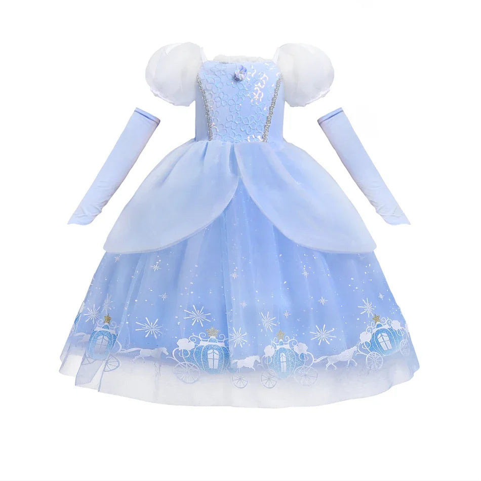 Blue Dream Princess Costume for girls, detail view – Magic Tree Kids