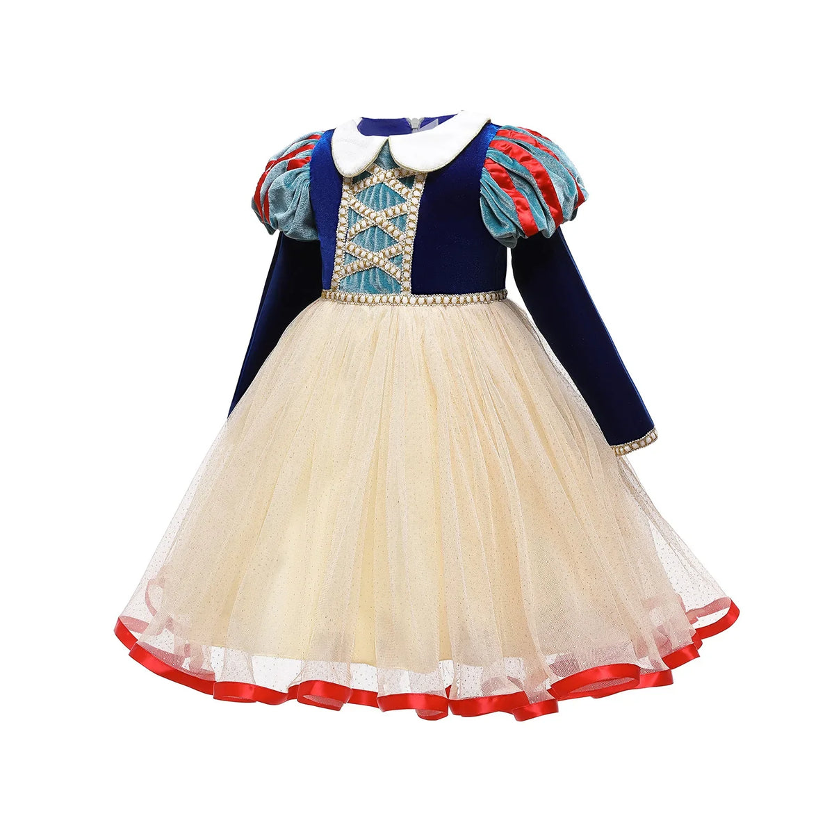Classic Storybook Princess Long Sleeve Dress for girls, detail view – Magic Tree Kids