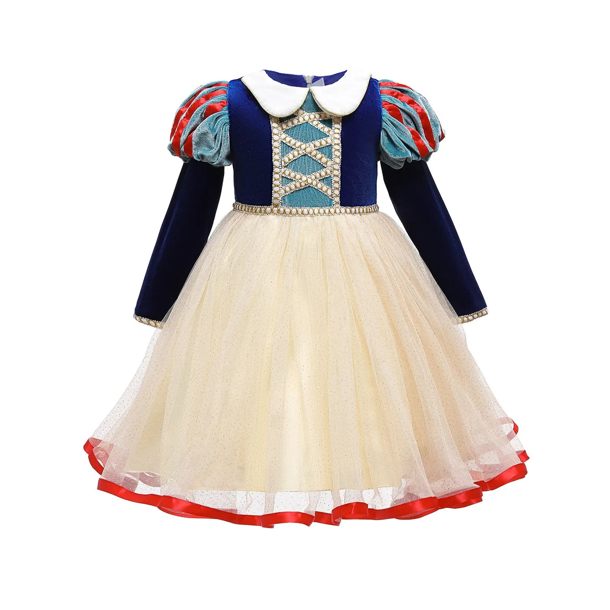 Classic Storybook Princess Long Sleeve Dress for girls, styling detail – Magic Tree Kids