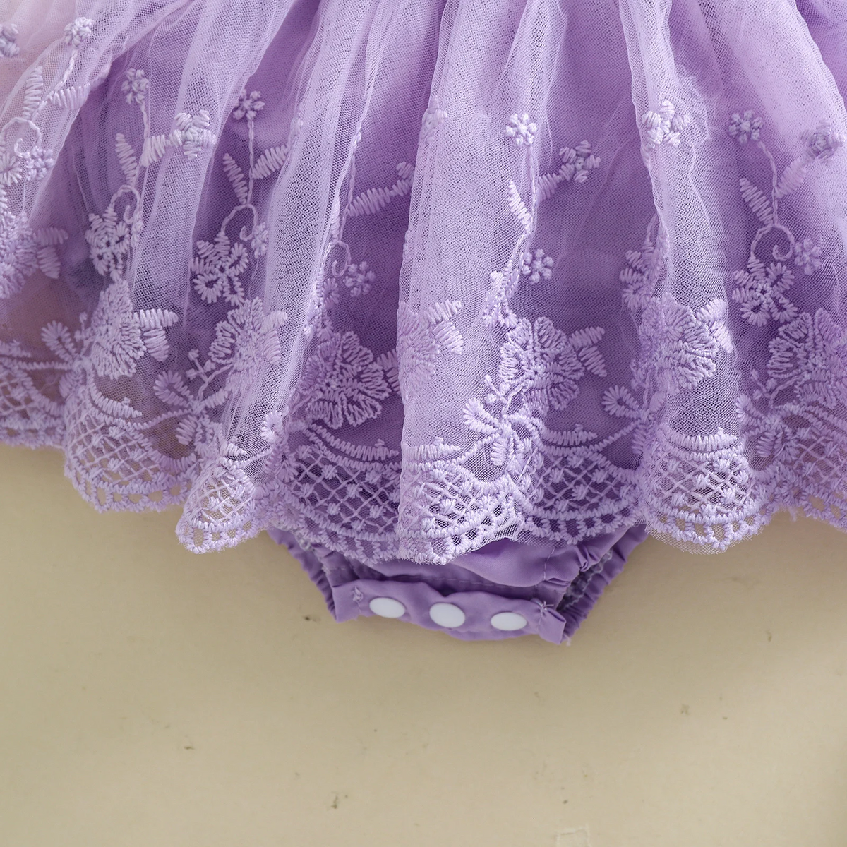 3D Blossom Lace Baby Romper Set