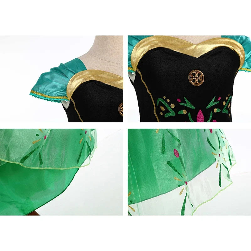 Emerald Valley Princess dress for girls, back view – Magic Tree Kids