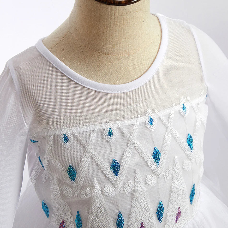 Frostlight Queen ice princess costume for girls, detail view – Magic Tree Kids