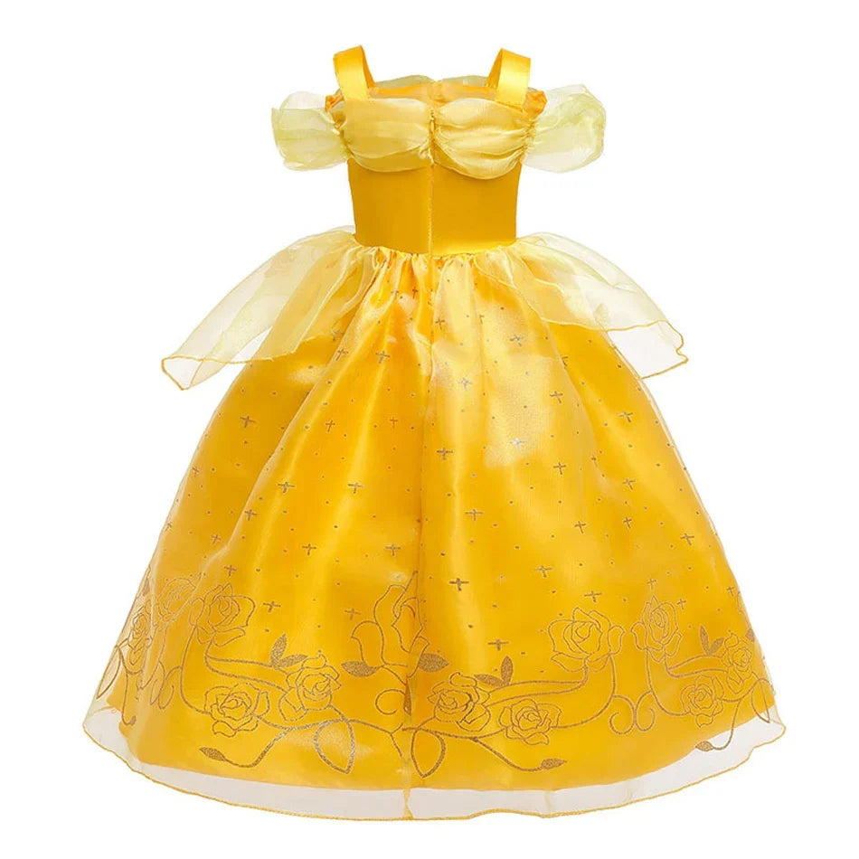 Golden Dream Princess Dress for girls, detail view – Magic Tree Kids