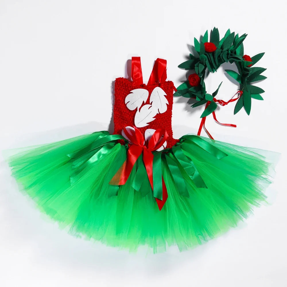 Hawaiian Island Girl costume with flower tiara, full outfit – Magic Tree Kids