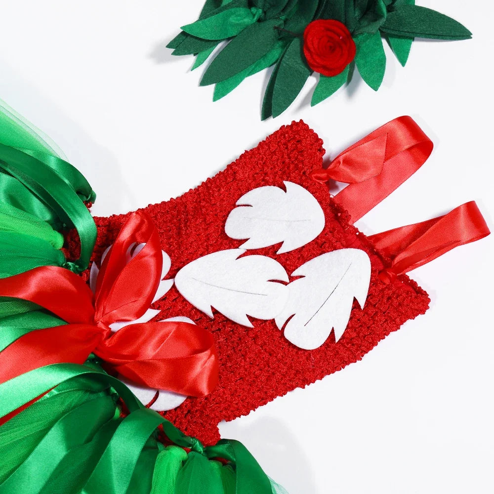 Hawaiian Island Girl costume with flower tiara, close-up – Magic Tree Kids