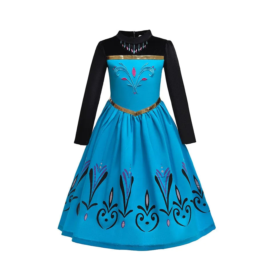 Ice Queen Coronation costume for girls, back view – Magic Tree Kids