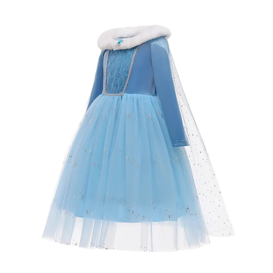 Ice Queen plush collar costume for girls, front view – Magic Tree Kids