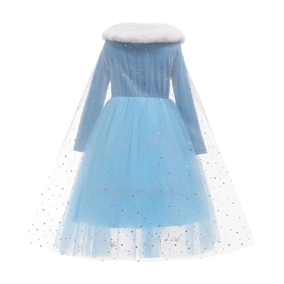 Ice Queen plush collar costume for girls, detail view – Magic Tree Kids