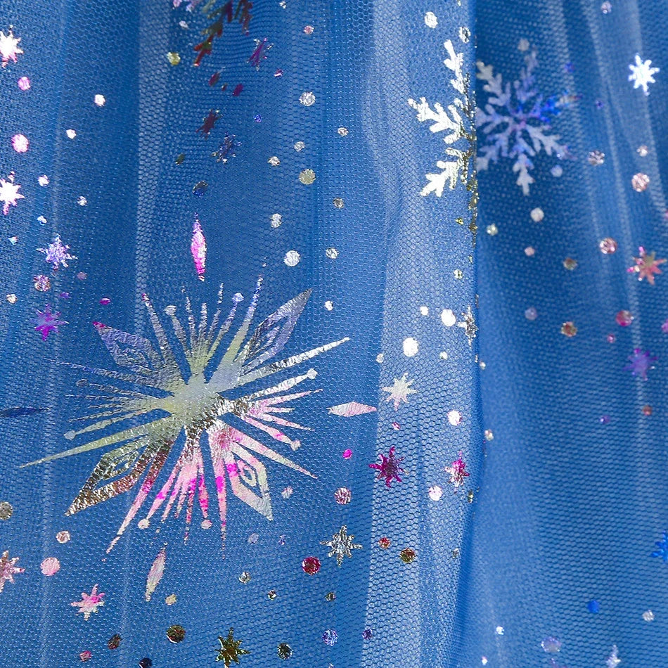 Ice Queen velvet and sequin costume for girls, close-up – Magic Tree Kids