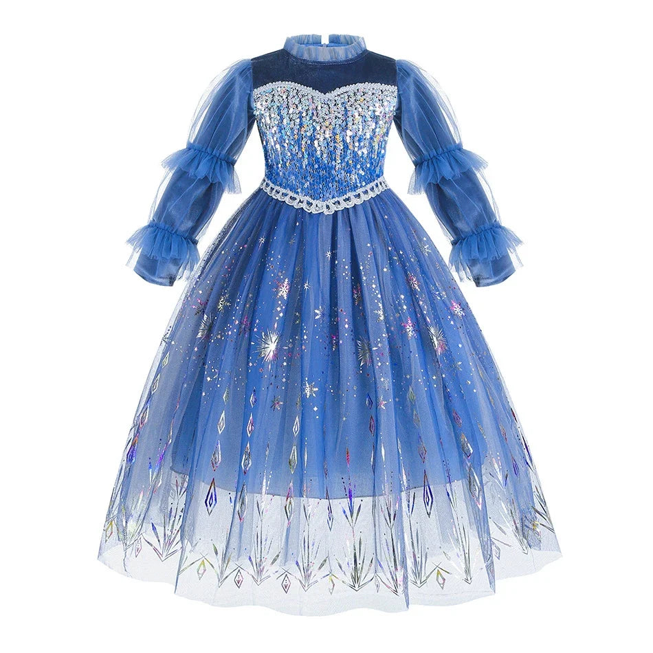 Ice Queen velvet and sequin costume for girls, sparkle detail – Magic Tree Kids