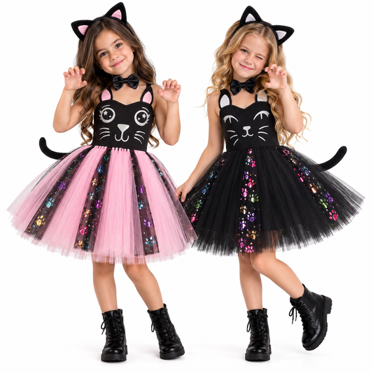 Little Kitty Glitter Tutu Dress