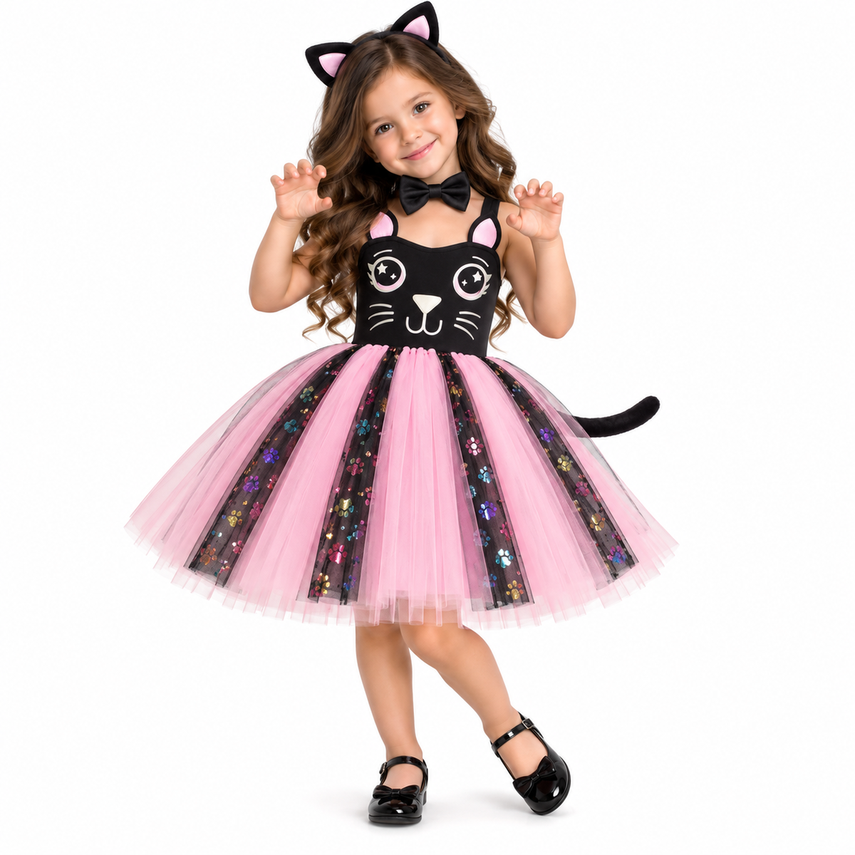 Little Kitty Glitter Tutu Dress