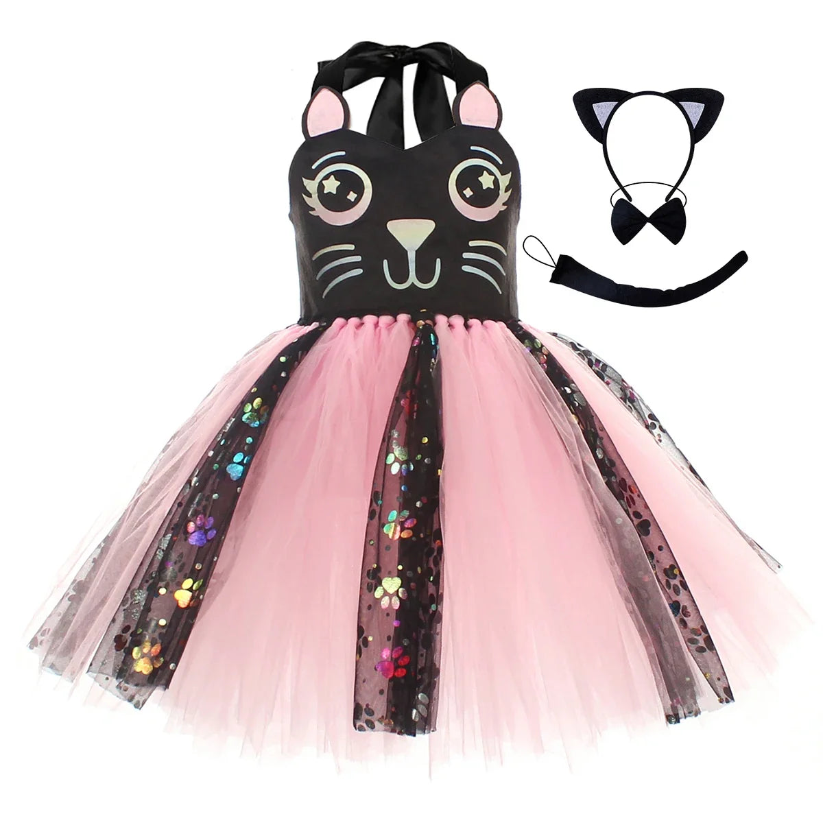Little Kitty Glitter Tutu Dress
