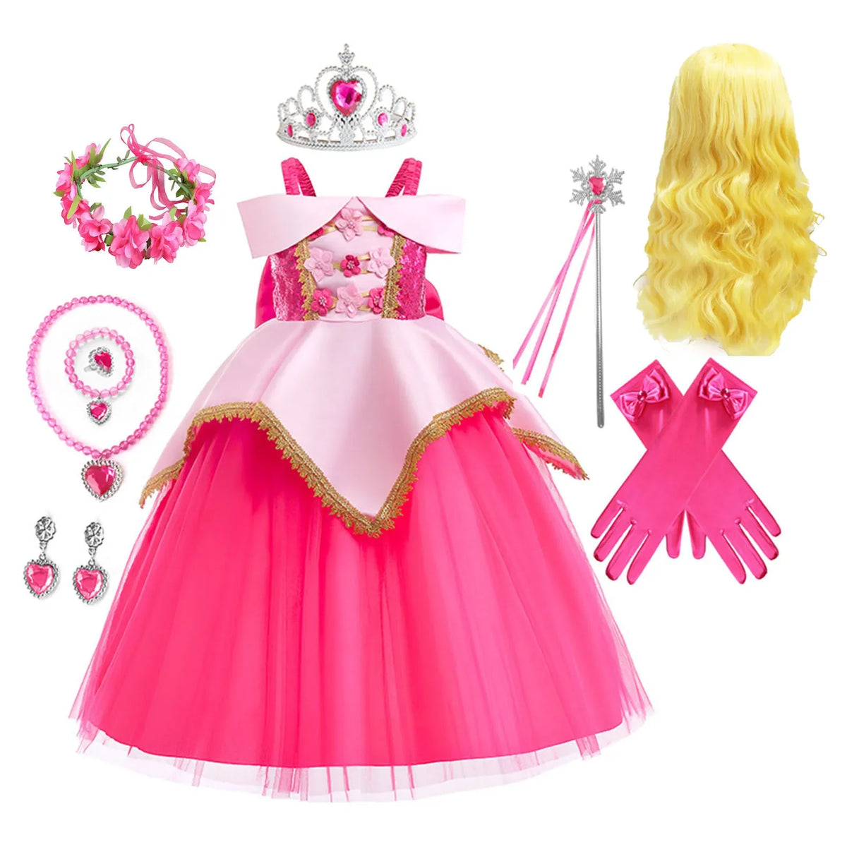 Pink Princess Dress Set with accessories – girls' costume by Magic Tree Kids