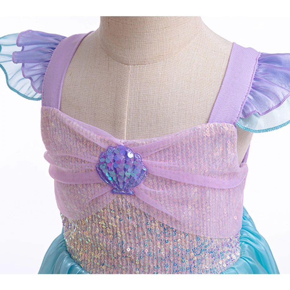 Princess Pearl of the Sea costume for girls, back view – Magic Tree Kids