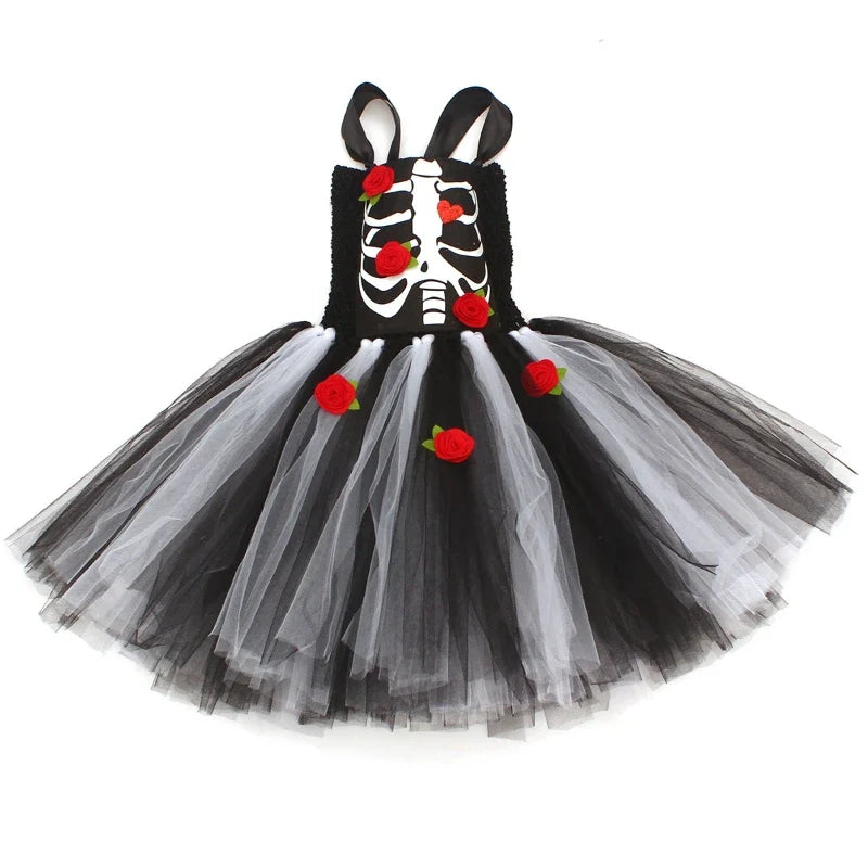 Skeleton Rose Tutu Dress