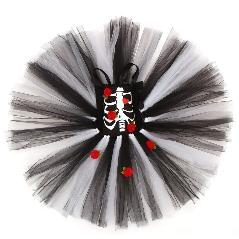 Skeleton Rose Tutu Dress