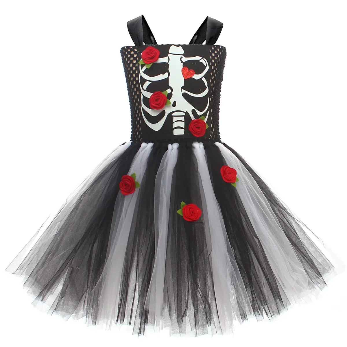 Skeleton Rose Tutu Dress