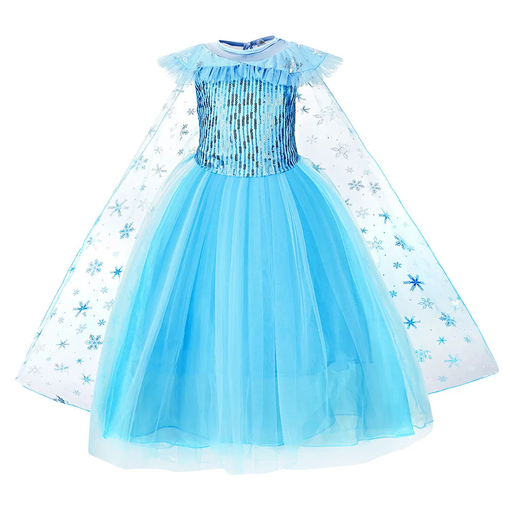 Snow Dream Queen ice princess costume for girls, front view – Magic Tree Kids