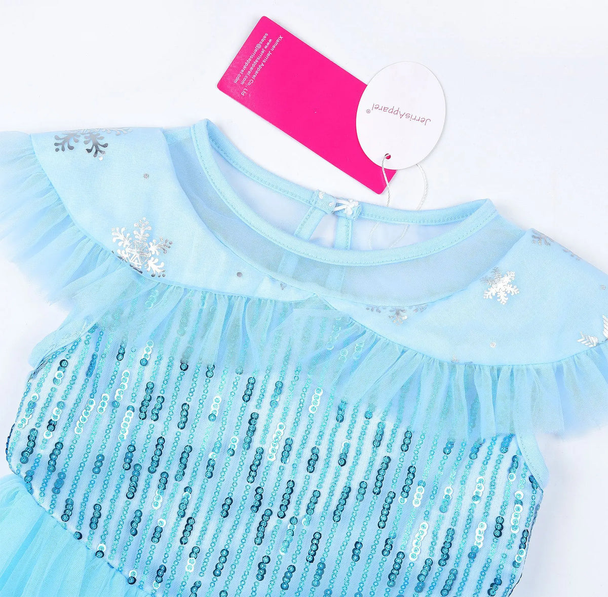 Snow Dream Queen ice princess costume for girls, detail view – Magic Tree Kids