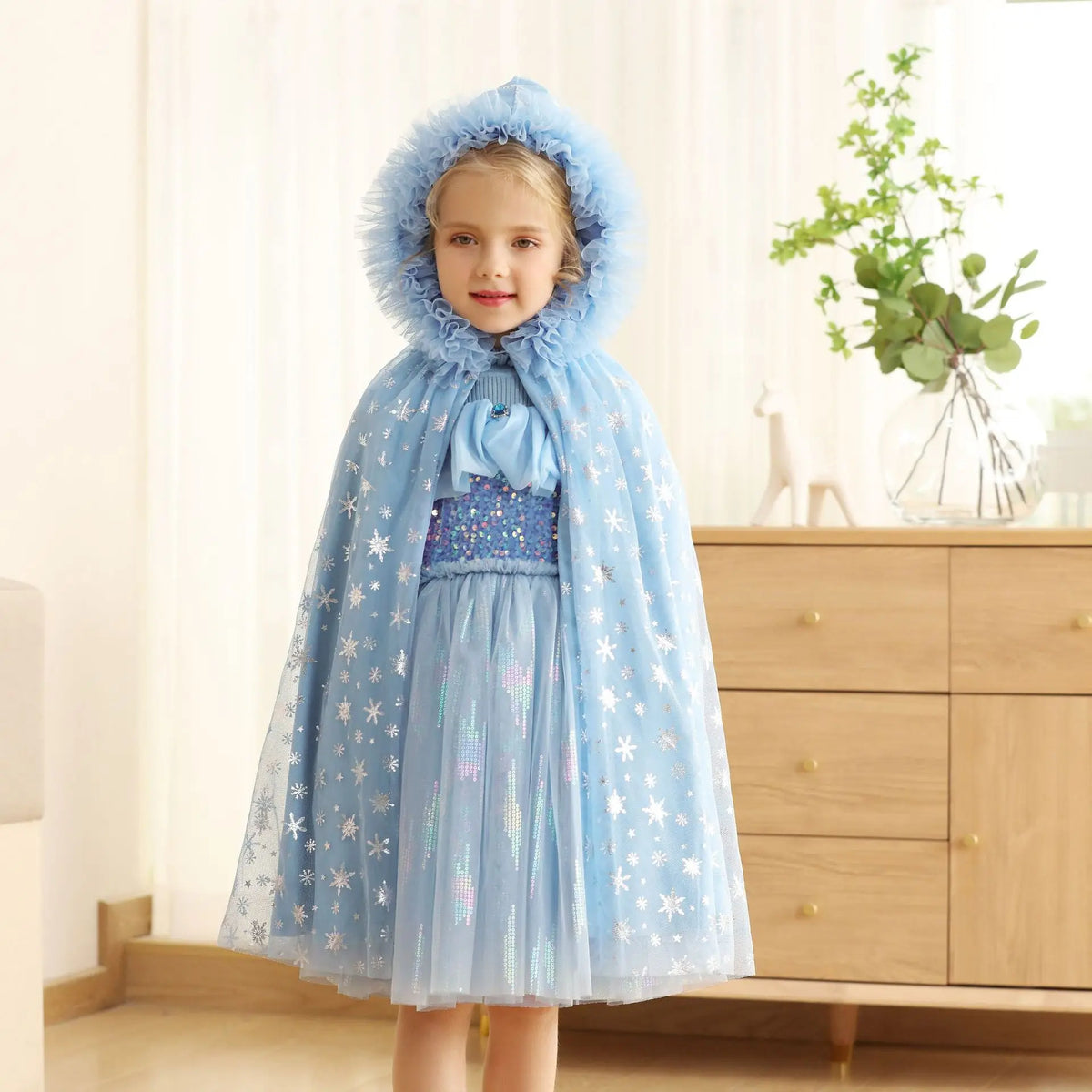 Snowflake Sparkle Hooded Cape for Girls