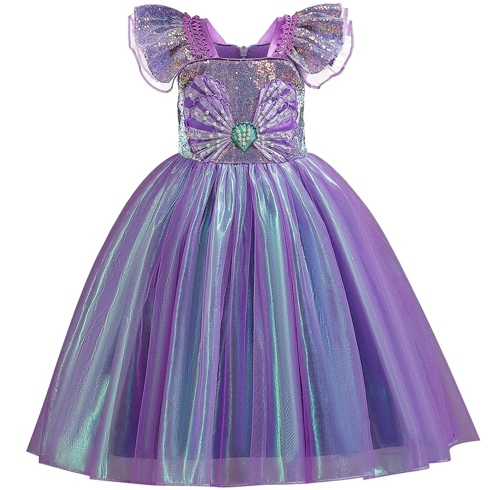Undersea Sparkle dress for girls, front view – Magic Tree Kids