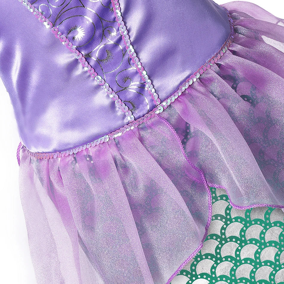 Undersea Sparkle princess costume for girls, detail view – Magic Tree Kids
